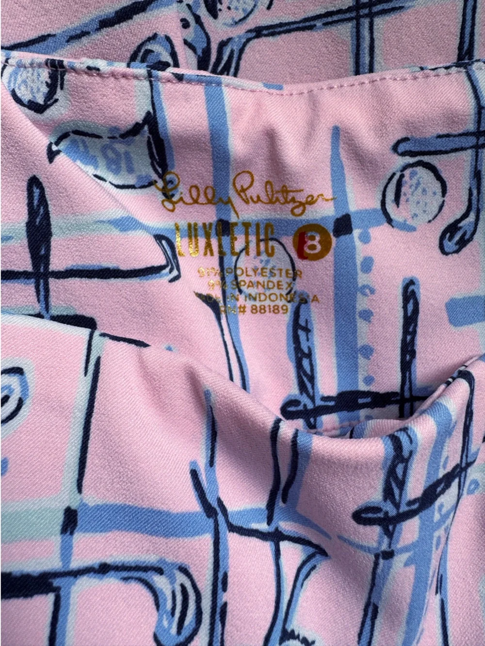 LILLY PULITZER Luxletic Corso Golf Pants Size 8 in Pink Tropical Tint - Picture 10 of 12